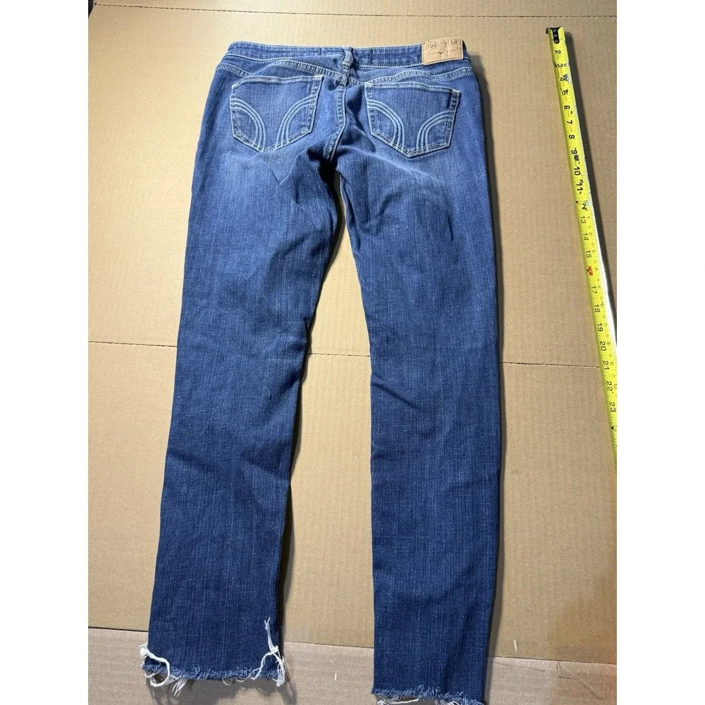 Hollister Women's Super Skinny  Blue Denim Distressed - Picture 3 of 12